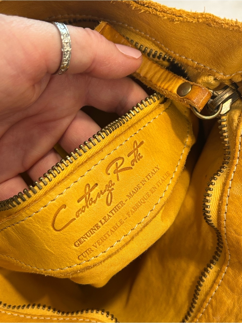 Costanza Yellow Studded Crossbody Bag - Picture 5 of 6